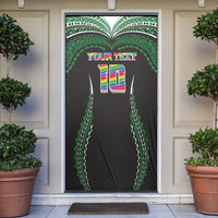 Custom Hawaii Rainbow Warriors Door Cover Polynesian Motif Black Color