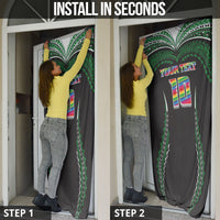 Custom Hawaii Rainbow Warriors Door Cover Polynesian Motif Black Color