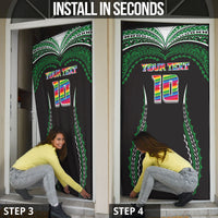 Custom Hawaii Rainbow Warriors Door Cover Polynesian Motif Black Color