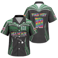 Custom Hawaii Rainbow Warriors Family Matching Summer Maxi Dress and Hawaiian Shirt Polynesian Motif Black Color