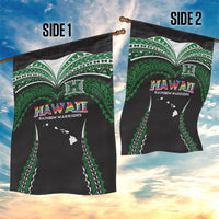 Hawaii Rainbow Warriors Garden Flag Polynesian Motif Black Color