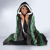 Hawaii Rainbow Warriors Hooded Blanket Polynesian Motif Black Color