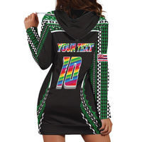 Custom Hawaii Rainbow Warriors Hoodie Dress Polynesian Motif Black Color