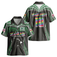 Custom Hawaii Rainbow Warriors Kid Hawaiian Shirt Polynesian Motif Black Color