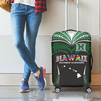 Hawaii Rainbow Warriors Luggage Cover Polynesian Motif Black Color