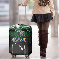 Hawaii Rainbow Warriors Luggage Cover Polynesian Motif Black Color