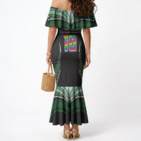 Custom Hawaii Rainbow Warriors Mermaid Dress Polynesian Motif Black Color