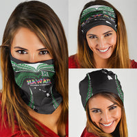 Hawaii Rainbow Warriors Neck Gaiter Polynesian Motif Black Color