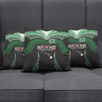Hawaii Rainbow Warriors Pillow Cover Polynesian Motif Black Color