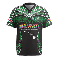 Custom Hawaii Rainbow Warriors Rugby Jersey Polynesian Motif Black Color