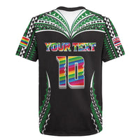 Custom Hawaii Rainbow Warriors Rugby Jersey Polynesian Motif Black Color