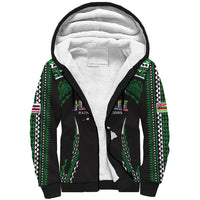 Custom Hawaii Rainbow Warriors Sherpa Hoodie Polynesian Motif Black Color