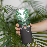 Custom Hawaii Rainbow Warriors Skinny Tumbler Polynesian Motif Black Color