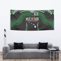 Hawaii Rainbow Warriors Tapestry Polynesian Motif Black Color