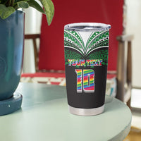 Custom Hawaii Rainbow Warriors Tumbler Cup Polynesian Motif Black Color