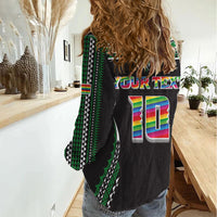 Custom Hawaii Rainbow Warriors Women Casual Shirt Polynesian Motif Black Color