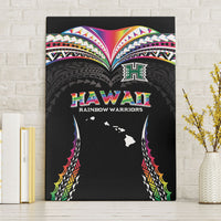 Hawaii Rainbow Warriors Canvas Wall Art Polynesian Motif Special Edition Rainbow Gradient