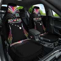 Hawaii Rainbow Warriors Car Seat Cover Polynesian Motif Special Edition Rainbow Gradient