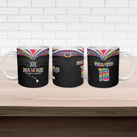 Custom Hawaii Rainbow Warriors Ceramic Mug Polynesian Motif Special Edition Rainbow Gradient