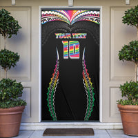 Custom Hawaii Rainbow Warriors Door Cover Polynesian Motif Special Edition Rainbow Gradient