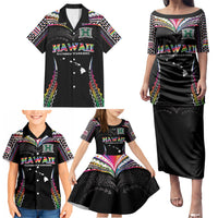 Custom Hawaii Rainbow Warriors Family Matching Puletasi and Hawaiian Shirt Polynesian Motif Special Edition Rainbow Gradient
