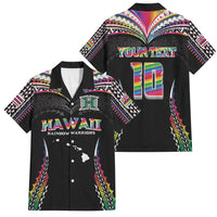 Custom Hawaii Rainbow Warriors Family Matching Puletasi and Hawaiian Shirt Polynesian Motif Special Edition Rainbow Gradient