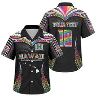 Custom Hawaii Rainbow Warriors Family Matching Short Sleeve Bodycon Dress and Hawaiian Shirt Polynesian Motif Special Edition Rainbow Gradient