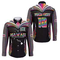 Custom Hawaii Rainbow Warriors Family Matching Tank Maxi Dress and Hawaiian Shirt Polynesian Motif Special Edition Rainbow Gradient