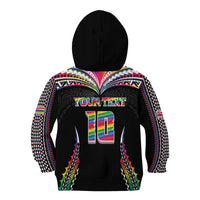 Custom Hawaii Rainbow Warriors Kid Hoodie Polynesian Motif Special Edition Rainbow Gradient