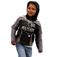 Custom Hawaii Rainbow Warriors Kid Hoodie Polynesian Motif Special Edition Rainbow Gradient