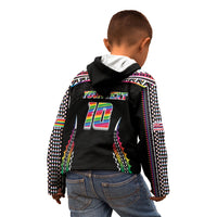 Custom Hawaii Rainbow Warriors Kid Hoodie Polynesian Motif Special Edition Rainbow Gradient