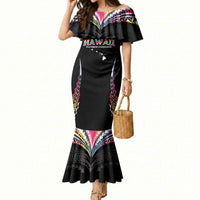 Custom Hawaii Rainbow Warriors Mermaid Dress Polynesian Motif Special Edition Rainbow Gradient