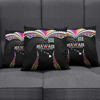 Hawaii Rainbow Warriors Pillow Cover Polynesian Motif Special Edition Rainbow Gradient
