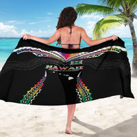 Hawaii Rainbow Warriors Sarong Polynesian Motif Special Edition Rainbow Gradient