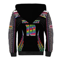 Custom Hawaii Rainbow Warriors Sherpa Hoodie Polynesian Motif Special Edition Rainbow Gradient