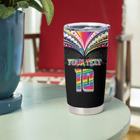 Custom Hawaii Rainbow Warriors Tumbler Cup Polynesian Motif Special Edition Rainbow Gradient