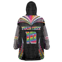 Custom Hawaii Rainbow Warriors Wearable Blanket Hoodie Polynesian Motif Special Edition Rainbow Gradient