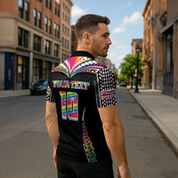 Custom Hawaii Rainbow Warriors Zipper Polo Shirt Polynesian Motif Special Edition Rainbow Gradient