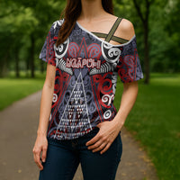 Personalised Aotearoa Iwi Ngapuhi Cross Shoulder Shirt Maori Motif Tribal