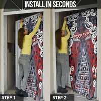 Personalised Aotearoa Iwi Ngapuhi Door Cover Maori Motif Tribal