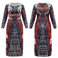 Personalised Aotearoa Iwi Ngapuhi Family Matching Long Sleeve Bodycon Dress and Hawaiian Shirt Maori Motif Tribal