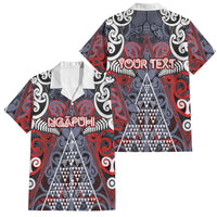Personalised Aotearoa Iwi Ngapuhi Family Matching Off The Shoulder Long Sleeve Dress and Hawaiian Shirt Maori Motif Tribal