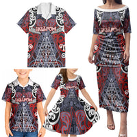 Personalised Aotearoa Iwi Ngapuhi Family Matching Puletasi and Hawaiian Shirt Maori Motif Tribal