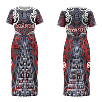 Personalised Aotearoa Iwi Ngapuhi Family Matching Short Sleeve Bodycon Dress and Hawaiian Shirt Maori Motif Tribal