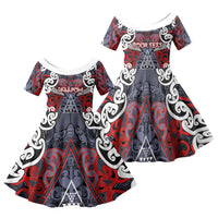 Personalised Aotearoa Iwi Ngapuhi Family Matching Summer Maxi Dress and Hawaiian Shirt Maori Motif Tribal