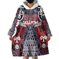 Personalised Aotearoa Iwi Ngapuhi Wearable Blanket Hoodie Maori Motif Tribal
