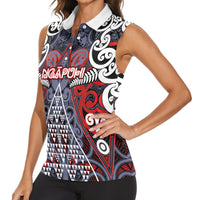 Personalised Aotearoa Iwi Ngapuhi Women Sleeveless Polo Shirt Maori Motif Tribal