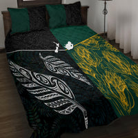 South Africa and New Zealand Quilt Bed Set King Protea and Silver Fern Mix Culture Pattern LT03 - Polynesian Pride