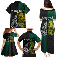 Personalised South Africa and New Zealand Family Matching Puletasi Dress and Hawaiian Shirt King Protea and Silver Fern Mix Culture Pattern LT03 - Polynesian Pride