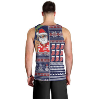 Hawaii Mele Kalikimaka Men Tank Top Aloha and Christmas Elements Patchwork Blue Style LT03 - Polynesian Pride